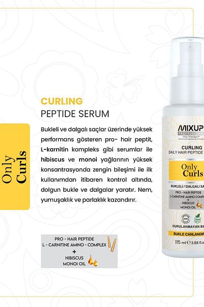 Mixup Pro-Hair Peptide and L-Carnitine Amino Complex Serum - 115 ML for Curly and Wavy Hair