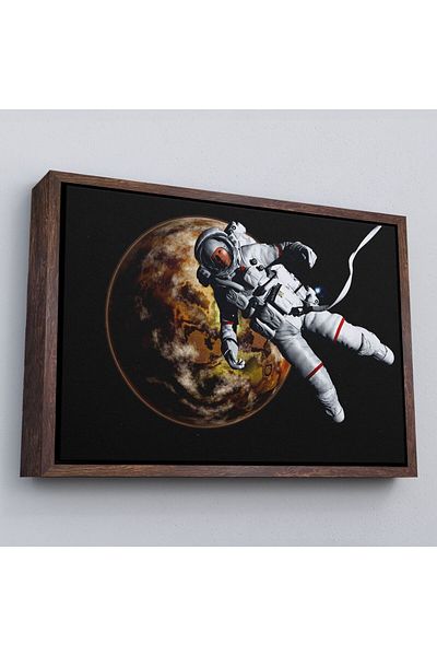 Harita Sepeti Pictură pe pânză Astronaut pe fundalul Planetei cu cadru negru