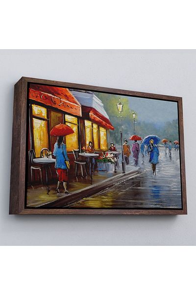 Harita Sepeti Επιστολή με κορνίζα Rainy Day Oil Painting View Διακοσμητικός πίνακας τοίχου σε καμβά-3669