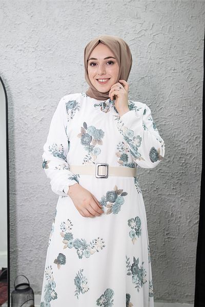Mec Fashion New Season - Floral Patterned Hijab Dress