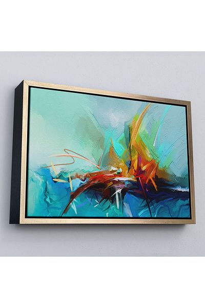 Harita Sepeti Pictură în ulei abstractă de artă contemporană înrămată Vedere pictură decorativă-3614