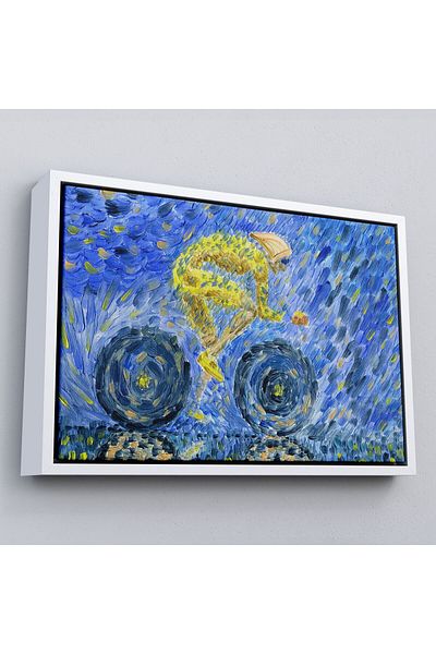 Harita Sepeti Ciclism în ploaie într-un cadru Pictură în ulei Vedere Pictură decorativă pe pânză de perete-3609