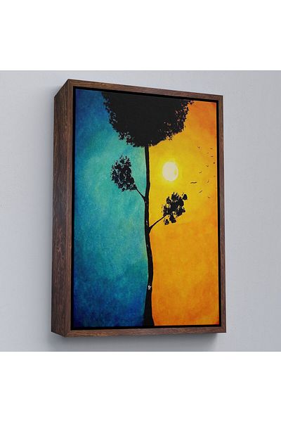 Harita Sepeti Pictură murală surreală de zi și noapte înrămată-6357