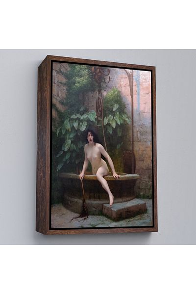 Harita Sepeti Jean-Léon Gérôme în cadru, La Vérité Sortant Du Puits, pictură pe pânză-5277