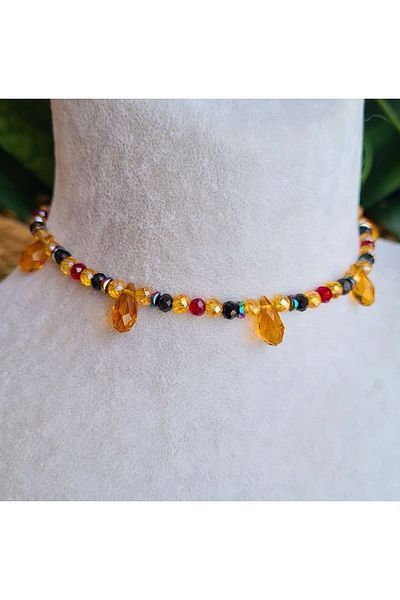 Singincraft Mustard Australian Crystal Anklet (Handmade Design Products)
