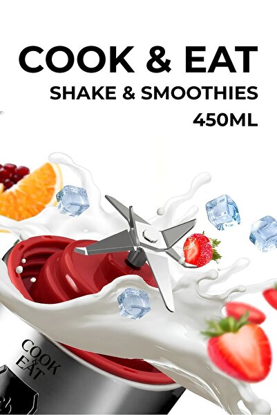 Hometech Cook Eat 450 ML Taşınabilir Metal Smoothie Blender: Buz Kırıcı S-POW ile Pratik Lezzet