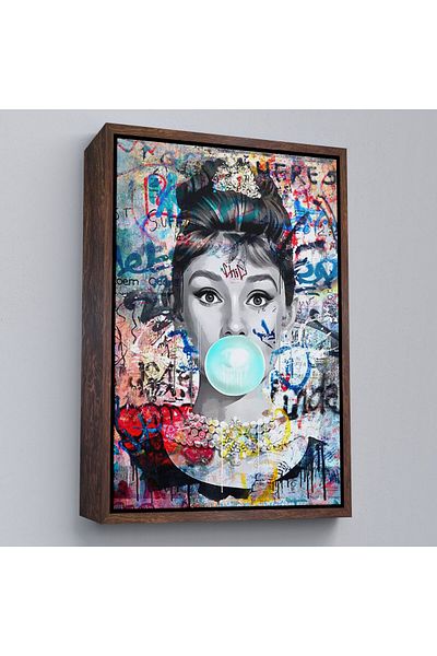 Harita Sepeti Επιτοίχια ζωγραφική Audrey Hepburn Graffiti Pop Art με κορνίζα-6470