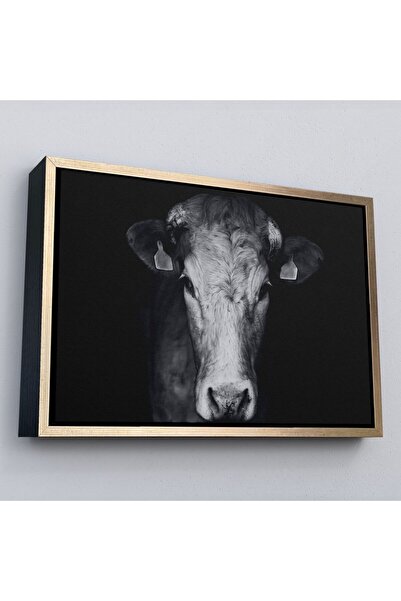 Harita Sepeti Uramljena dekorativna slika krave na platnu-1137