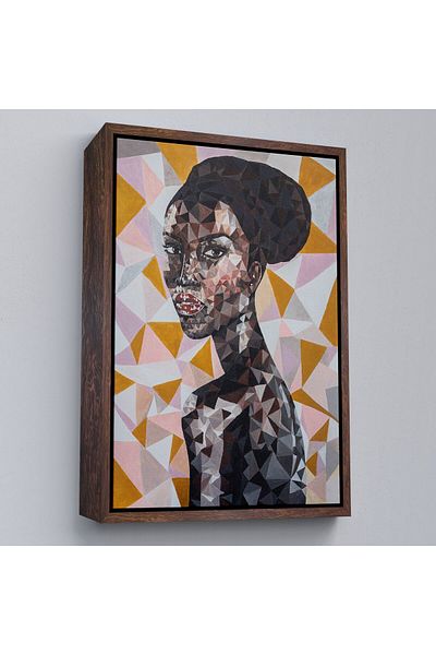 Harita Sepeti Femeie africană în cadru pictură decorativă pe pânză-5949