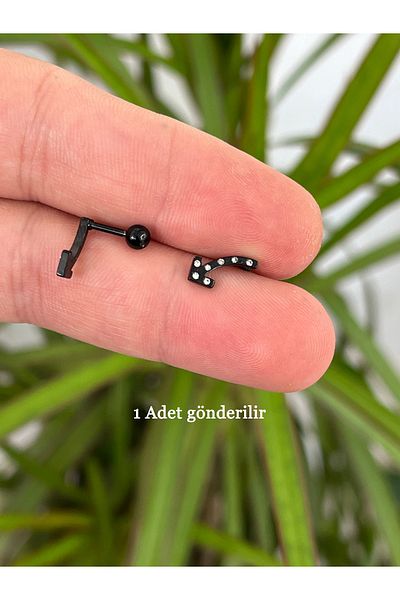 Karınca Piercing Retro Arrow Jewelled Ear Flat Forward Helix Conch Lip Tragus Piercing Earring (Ant Tattoo)
