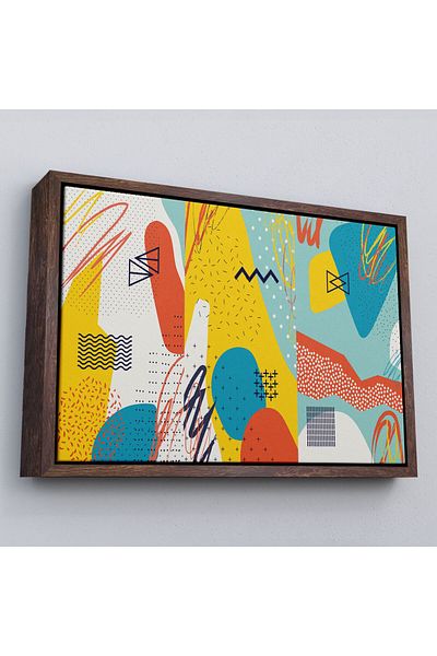 Harita Sepeti Pictură de perete decorativă pe pânză cu aspect abstract modern înrămat-3577