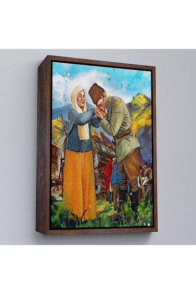 Harita Sepeti Atatürk înrămatămându-se de mână a doamnei Zübeyde Pictură murală-6302