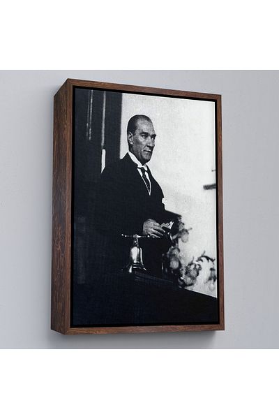 Harita Sepeti Πορτρέτο Ατατούρκ με κορνίζα Μουσταφά Κεμάλ Ατατούρκ Ορθογώνιο Διακοσμητικό Πίνακας Καμβά-148
