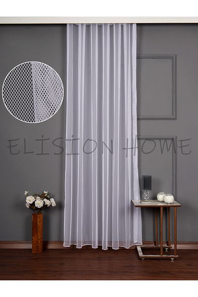 elision home White Gray Tulle Background Curtain Extrafor Drawstring