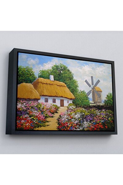 Harita Sepeti Uokvirena ukrajinska seoska kuća, pejzaž, uljana slika, dekorat...