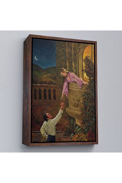 Harita Sepeti Tablou de perete pentru femei cu cadru Lover Giving Flowers-6241