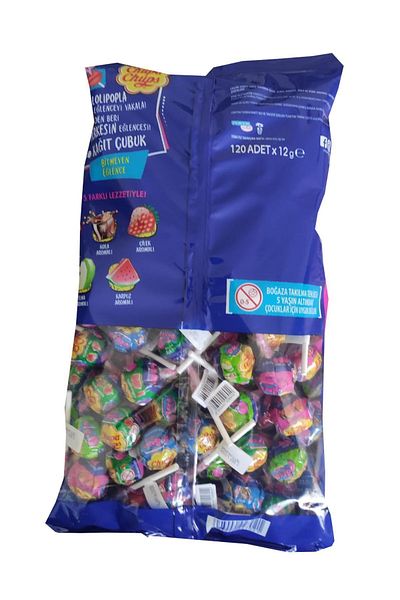 Chupa Chups Gum Filled Lollipops with Confectionery Bag 12 g * 120 Pieces