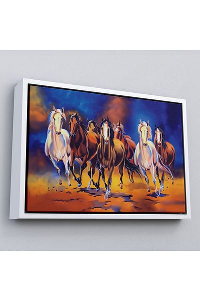 Harita Sepeti Cavalii care alergă într-un cadru Vedere pictură în ulei Pictură decorativă pe pânză-3630