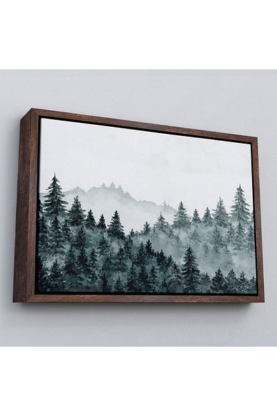 Harita Sepeti Acuarelă înrămată Peisaj de pădure Pictură decorativă pe pânză-3644