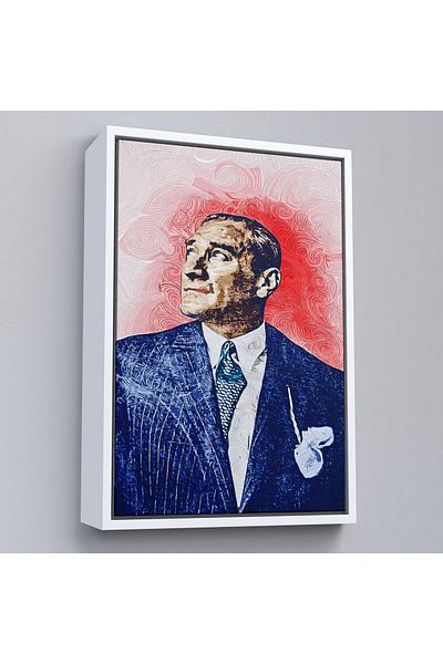 Harita Sepeti Pictură în ulei de Mustafa Kemal Atatürk cu cadru, portret, desen, pictură decorativă pe pânză-81