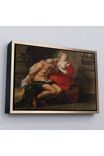 Harita Sepeti Επιτραπέζιο καμβά Peter Paul Rubens Cimon And Pero με πλαίσιο, ζωγραφική γυμνό, Giclee Wall Art-5377