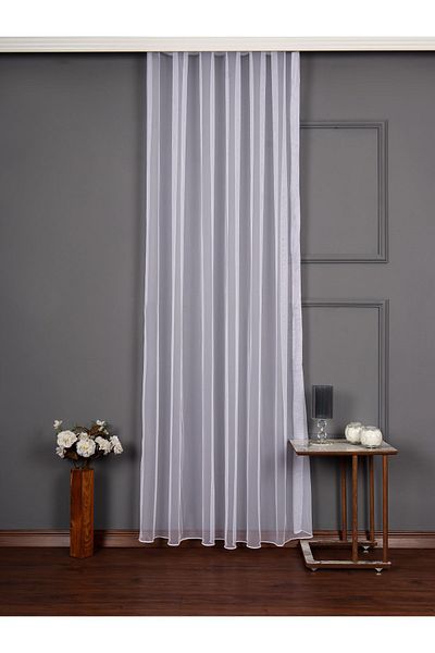 elision home White Gray Tulle Background Curtain Extrafor Drawstring