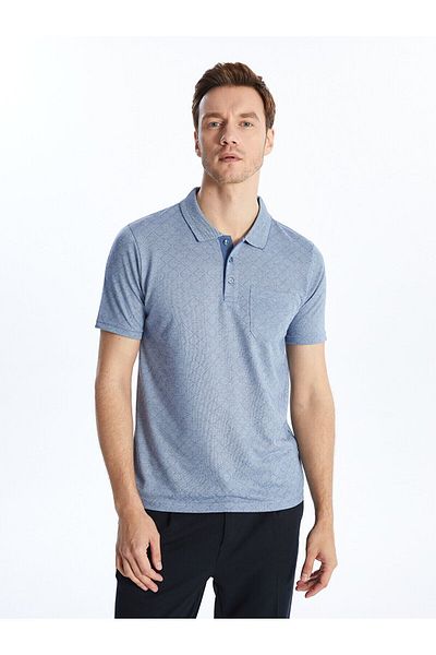 LC Waikiki Tricou cu mânecă scurtă cu imprimeu cu gât polo LCW pentru bărbați