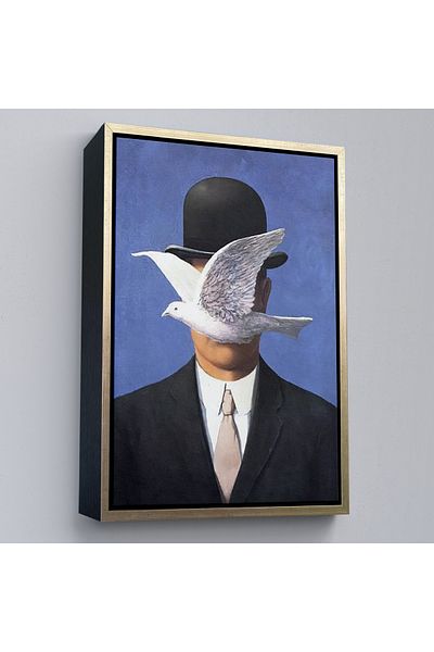 Harita Sepeti Omul într-o pălărie melon cu cadru René Magritte Pictură de perete-6099