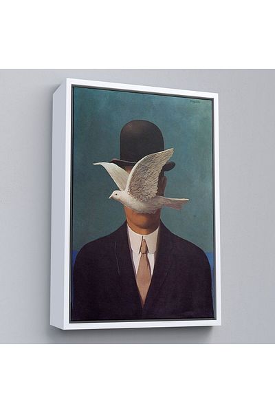 Harita Sepeti Rene Magritte în cadru cu pălărie de melon Omul surreal Pictură murală-6210
