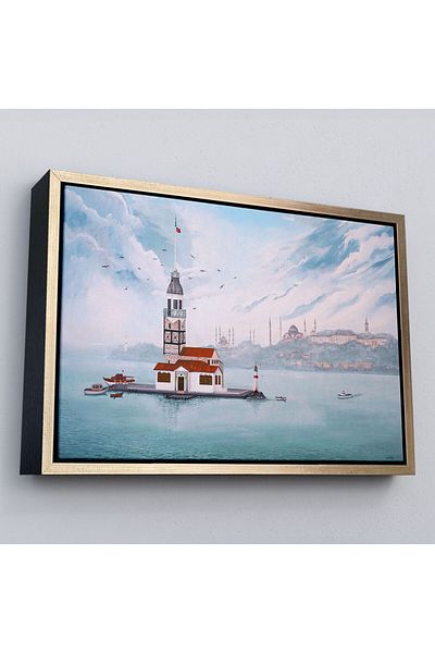 Harita Sepeti Tablou în ulei Turnul Femeii într-un cadru Vedere Decorativă Canvas Painting-3587