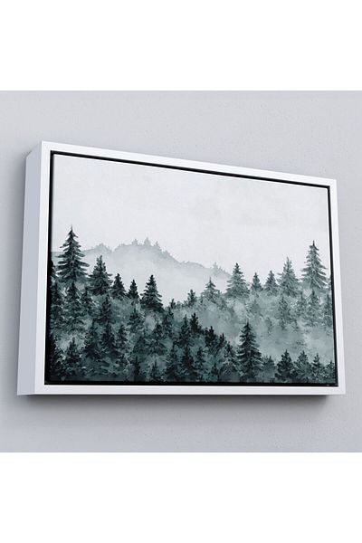 Harita Sepeti Acuarelă înrămată Peisaj de pădure Pictură decorativă pe pânză-3644