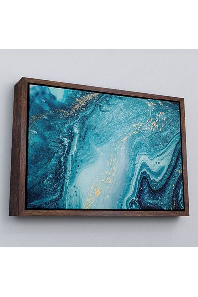 Harita Sepeti Pictură de perete abstractă cu adâncimi ale oceanului în rame-1218