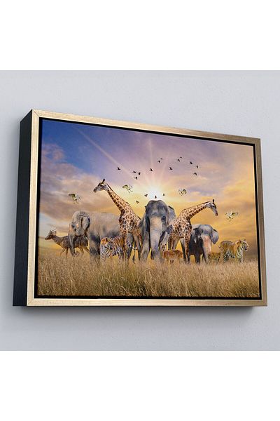 Harita Sepeti Pictură decorativă pe pânză în rama Animal Kingdom-1180