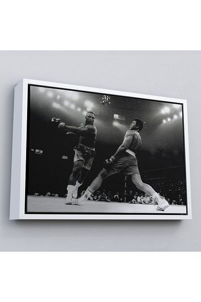 Harita Sepeti Pictură înrămată a lui Muhammad Ali-Joe Frazier, pictură motivațională pentru sală de sport-5089