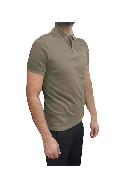 HNS Ανδρικό μπλουζάκι με λαιμόκοψη Polo - Khaki 3XL - MP