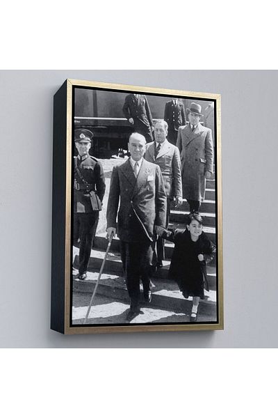 Harita Sepeti Πορτρέτο Ατατούρκ με κορνίζα Μουσταφά Κεμάλ Ατατούρκ Ορθογώνιο Διακοσμητικό Πίνακας Καμβά-133