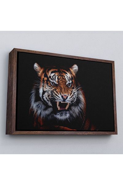 Harita Sepeti Διακοσμητικός πίνακας καμβά με κορνίζα Tiger-1156