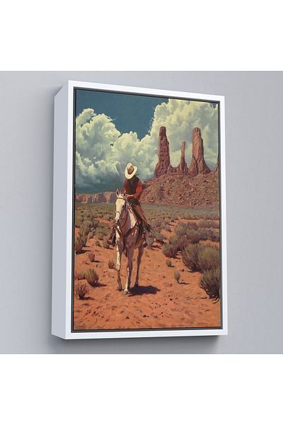 Harita Sepeti Pictură decorativă de perete de cowboy american înrămat-6280