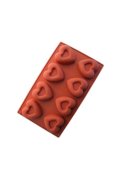 mutfak Pit Heart Silicone Mold Chocolate Soap Scented Stone Candle Epoxy Mold 8 Holes