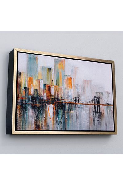 Harita Sepeti Διακοσμητικός πίνακας με κορνίζα Brooklyn Bridge New York Oil Painting View-3744