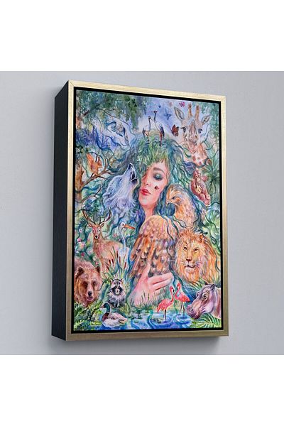 Harita Sepeti Concept de tablou de perete pentru Ziua Mondială a Animalelor într-un cadru-6001