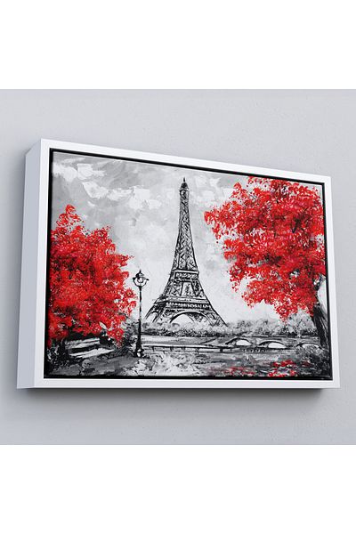 Harita Sepeti În cadru Paris Eiffel Tower Vopsea în ulei Vedere Decorativă Pictură murală pe pânză-3508