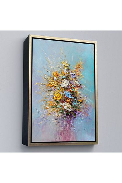 Harita Sepeti Pictură în ulei cu cadru alb Pictură florală