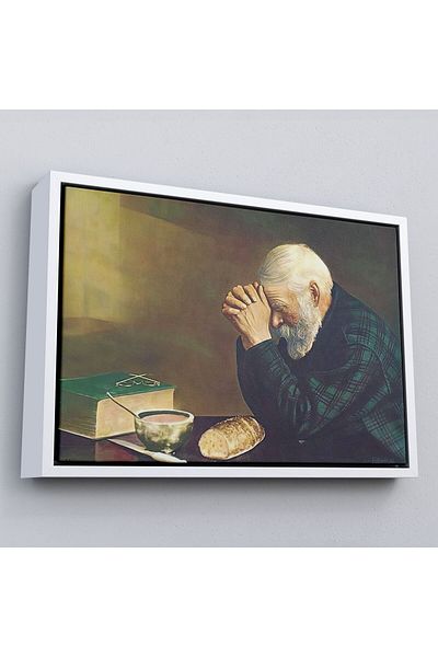 Harita Sepeti Eric Enstrom în cadru Grace Man Praying Over Bread Canvas Print-5393