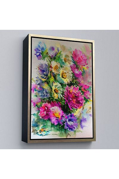 Harita Sepeti Рамкирана стенопис с цветни цветя - 5993