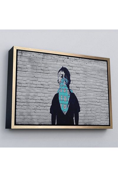 Harita Sepeti Tablou pe pânză pentru copii anarhisti Bansky într-un cadru-5025