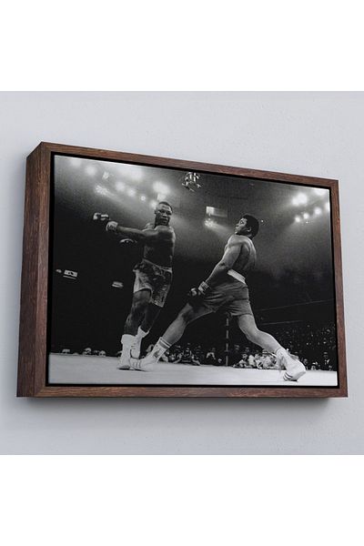 Harita Sepeti Pictură înrămată a lui Muhammad Ali-Joe Frazier, pictură motivațională pentru sală de sport-5089