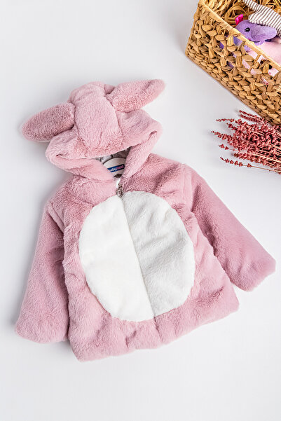 Babymod Tavşan Kulaklı Welsoft Peluş Kız Çocuk Mont