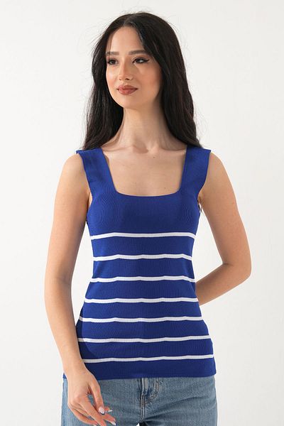 HayalGecesi Bluză de tricot de vară cu dungi pentru damă - mărime mare și mică, tricou cu guler pătrat