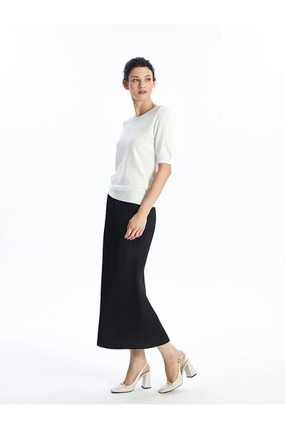 LC Waikiki LCWAIKIKI Classic - Women's Straight Pencil Skirt with Elastic Waist